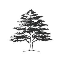 Black Locust Tree Bold Outline Design vector