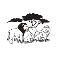 Creative Design of Lion Pride Outline vector