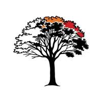 Maple Tree Bold Outline Art vector