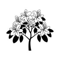 Unique Outline of Purple Orchid Tree vector