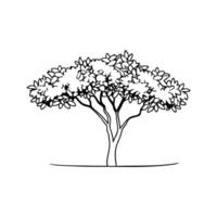 Stylized Outline of Purple Orchid Tree vector