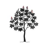 Charming Red Buckeye Tree Illustration vector