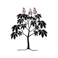Vivid Red Buckeye Tree Design vector