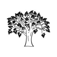 Vibrant Red Mulberry Tree Illustration vector
