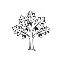 Vivid Scarlet Oak Tree Design vector