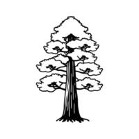 Vivid Sequoia Tree Artistic Design vector