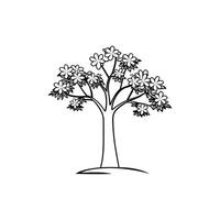 Charming Silver Trumpet Tree Artwork vector
