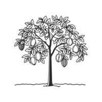 Charming Walnut Tree Illustration vector