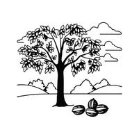 Vivid Walnut Tree Design vector