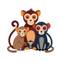 Charming Atelidae Art for Projects vector