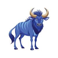 Stylish Blue Wildebeest Art for Projects vector