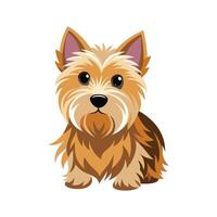 Cairn Terrier Playing in Grass vector