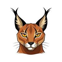 Caracal Cat Resting in Tall Grass vector