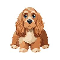Joyful Cocker Spaniel Running in the Grass vector