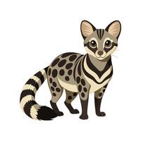Charming Common Genet in Bright Surroundings vector