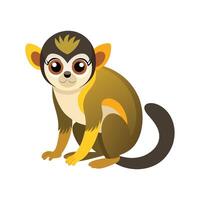 Vibrant Common Squirrel Monkey Play vector