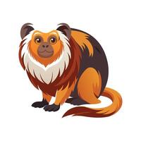Playful Common Tamarin in Jungle vector