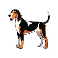 Charming Coonhound with Tracker vector