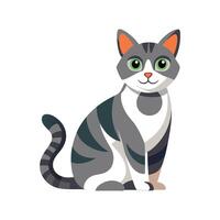 Charming Domestic Cat with Unique Traits vector