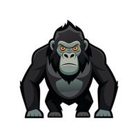 Dynamic Eastern Gorilla in Natural Setting vector