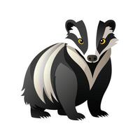 Dynamic European Badger at Dusk vector