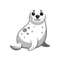 Curious Harp Seal in the Water vector