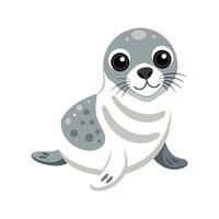 Majestic Harp Seal basking on the Rocks vector