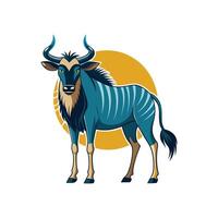 Unique Niassa Wildebeest for Artistic Projects vector