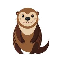 Sea Otter Illustration for Unique Marine Art vector