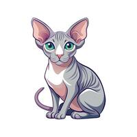 Engaging Sphynx Cat Illustration for Creative Projects vector