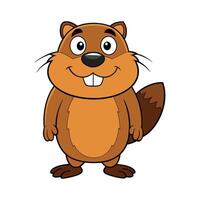 Distinct American Beaver for Art. Cartoon Art Animal Illustration vector