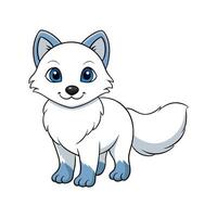 Stylish Arctic Fox Art for Designers. Cartoon Art Animal Illustration vector