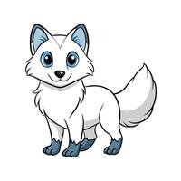 Unique Arctic Fox Illustration for Creatives. Cartoon Art Animal Illustration vector
