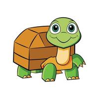 Stylish Box Turtle Art for Projects. Cartoon Art Animal Illustration vector
