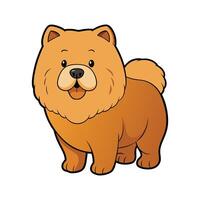 Majestic Chow Chow with Fluffy Coat. Cartoon Art Animal Illustration vector