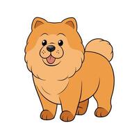 Energetic Chow Chow on a Walk. Cartoon Art Animal Illustration vector
