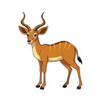 Common Antelope in Its Natural Habitat. Cartoon Art Animal Illustration vector