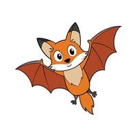 Unique Large Flying Fox Art for Creatives. Cartoon Art Animal Illustration vector
