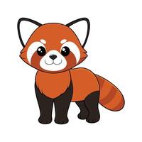 Creative Lesser Panda Art for Designers. Cartoon Art Animal Illustration vector