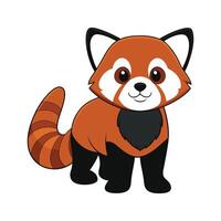 Charming Lesser Panda Illustration for Art Projects. Cartoon Art Animal Illustration vector