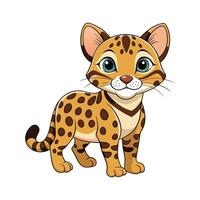 Creative Ocelot for Artistic Projects. Cartoon Art Animal Illustration vector
