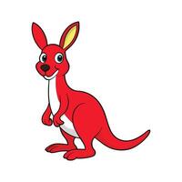 Unique Red Kangaroo for Artistic Projects. Cartoon Art Animal Illustration vector