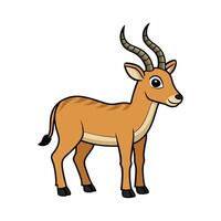 Stylized Saiga Antelope Art for Unique Wildlife. Cartoon Art Animal Illustration vector