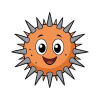 Creative Sea Urchin for Artistic Projects. Cartoon Art Animal Illustration vector