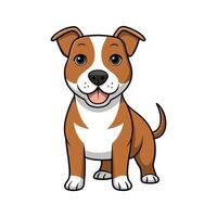 Charming Staffy Illustration for Dog Lovers. Cartoon Art Animal Illustration vector