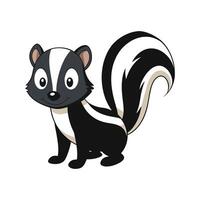 Striped Skunk Illustration for Unique Wildlife Art. Cartoon Art Animal Illustration vector