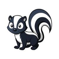 Creative Striped Skunk for Unique Wildlife. Cartoon Art Animal Illustration vector