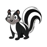 Charming Striped Skunk Illustration for Wildlife Art. Cartoon Art Animal Illustration vector