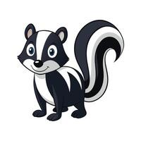 Unique Striped Skunk Illustration for Wildlife Art. Cartoon Art Animal Illustration vector