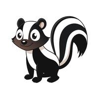 Engaging Striped Skunk Illustration for Creative Use. Cartoon Art Animal Illustration vector